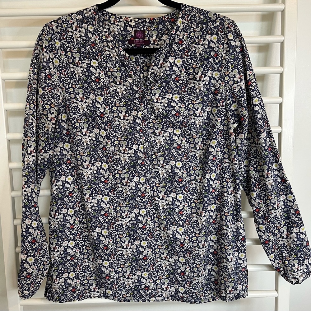 Liberty Art Fabrics Blouse, Breezy Summery Light Cotton Lawn Size Small